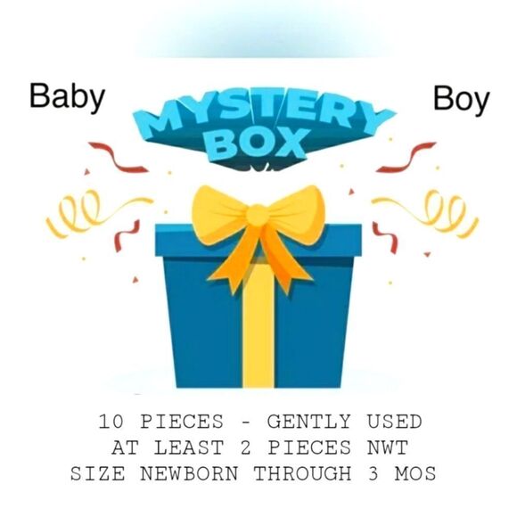10 Piece Baby Boy Mystery Clothing Box - Sz Newborn to 3 Months - Picture 1 of 1